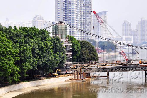 福州江心公园索桥将重建　园内景观改造全面启动