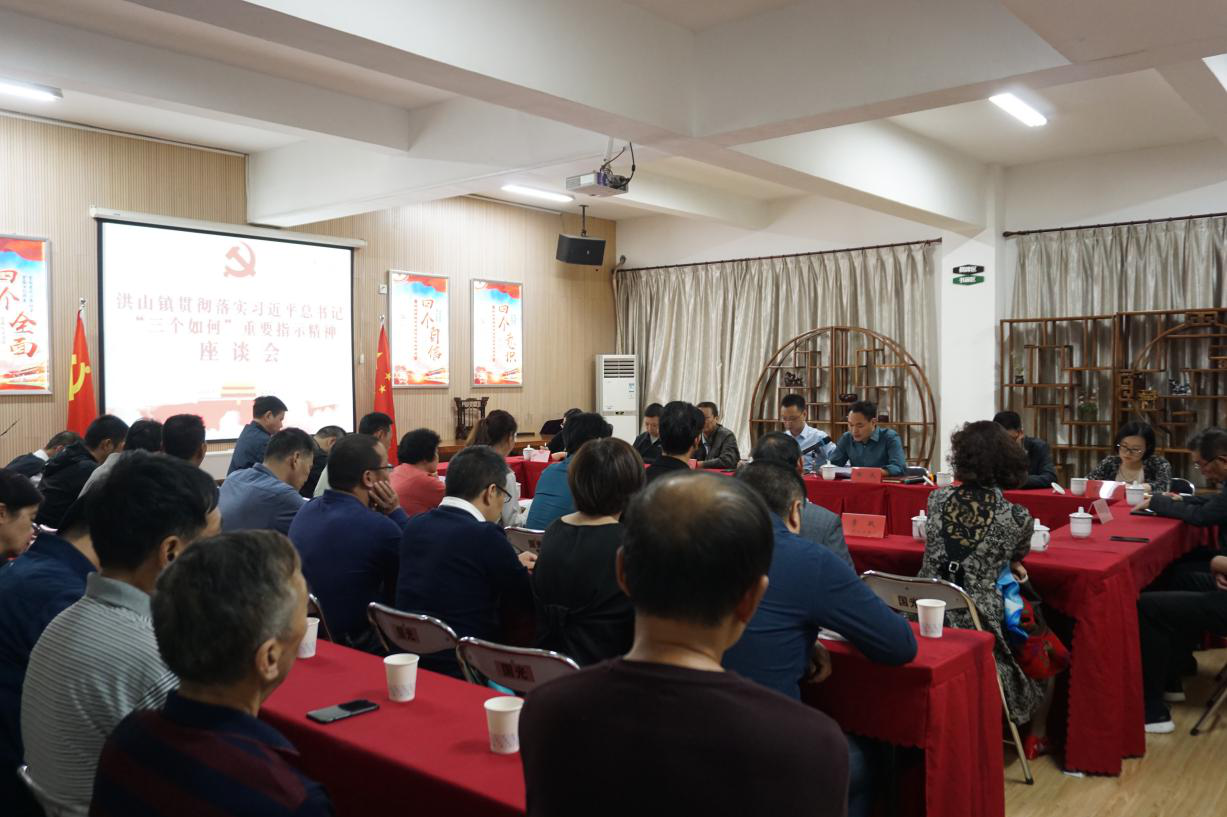 洪山镇召开贯彻落实习近平总书记“三个如何”重要指示精神五周年座谈会